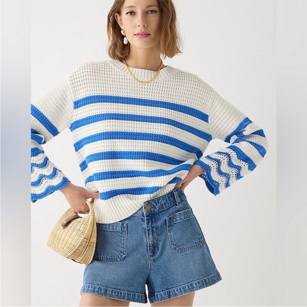 J Crew NWOT crewneck pullover striped